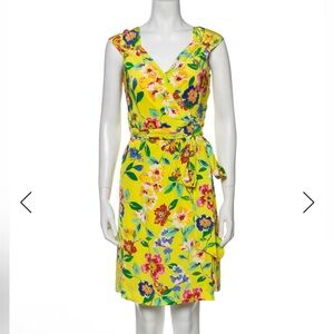 Kate Spade Yellow Floral Wrap Dress